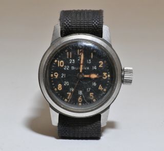 Vintage Bulova Mil - W - 3818a Hack Us Military Pilots Mens Watch 1961 - Repair