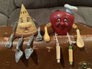 2 Vintage Anthropomorphic Shelf Sitters (apple & Pie)