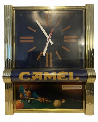 Vintage Joe Camel Cigarette Billiard Wall Clock Bar Sign Pool Table Light