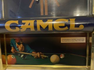 Vintage Joe Camel Cigarette Billiard Wall Clock Bar Sign Pool Table Light 3