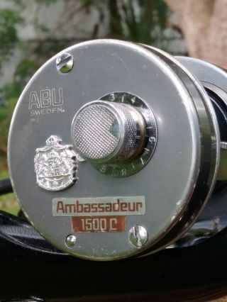 Abu 1500c Ambassador Swedish Baitcaster Reel.  Vintage