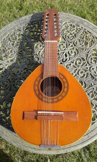 Vintage Traditional Spanish Bandurria 12 String Made In Spain.  Mandolin Lute Et