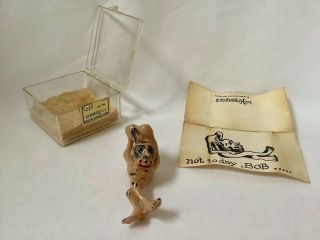 Vintage Hagen Renaker Little Horribles Hangover Bob Figurine 407 Box & Paperwork