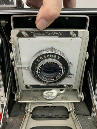 Vintage Graflex Crown Graphic 4x5 Optar 135mm F/4.  7 Camera