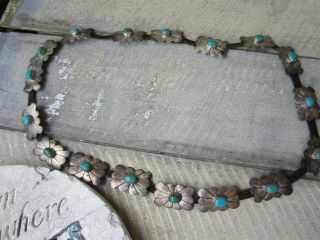 Vintage TURQUOISE & STERLING SILVER Concho 22 