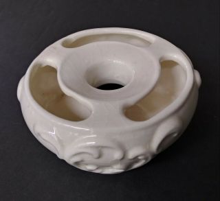 Vintage Antique Goebel 3 3/8 " Porcelain Pansy/flower Ring/frog 3 Feet W.  Germany