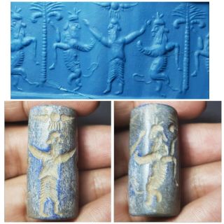 Sasanian Rare Old Lapiz Lazuli Cylinderseal Bead