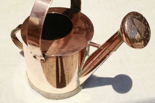 Vintage French Copper Watering Can Handmade With Spray Head 14.  2inch 7.  4qrt