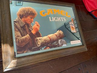 Vintage Camel Cigarettes Where A Man Belongs Advertising Light Up Mirror Sign