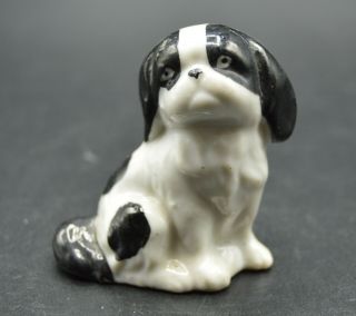 Black And White Cocker Spaniel Figurine Made In Japan