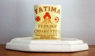Vintage American Made Fatima Cigarettes Advertising Ash Tray And Matchbox Holder