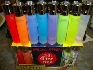 Pastel Clipper Lighters Gas Refillable,  Choice Of Flint Or Electronic Lighters