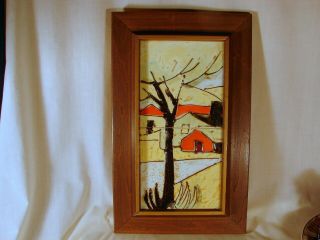 Harris G.  Strong High Fired Hand Painted Ceramic Tile,  Doubleframed,  Excellentcn