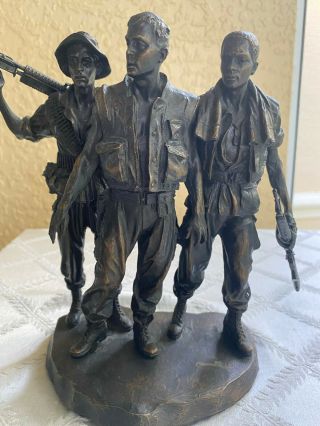 1988 Franklin Vietnam Veterans Memorial Fund Sculpture " Three Servicemen "