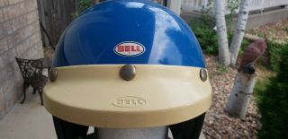 Vintage Bell Rt R - T Motorcycle Motocross Helmet Blue Size 7 1/4