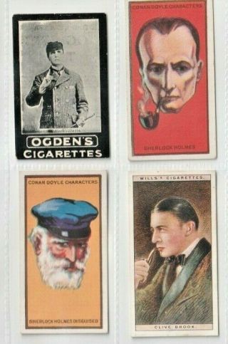 4 Cig Card Pix Of Sherlock Holmes Detective (f134)