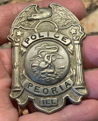 Vintage Obsolete Police Badge - Peoria Illinois - 1940 