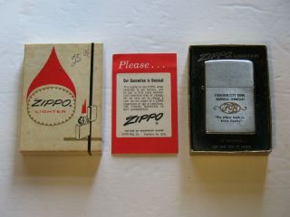 1974 Zippo Lighter Fountain City Bank Knoxville Tn,  Oldest Bank In Knox County