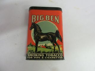 Vintage Advertising Empty Big Ben Vertical Pocket Tobacco Tin 652 -
