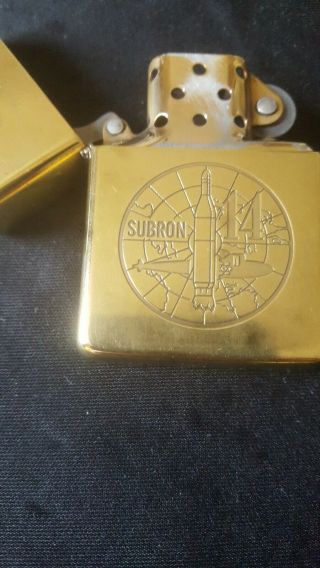Zippo Brass Lighter1989 (rare) Subron 14 Nautical