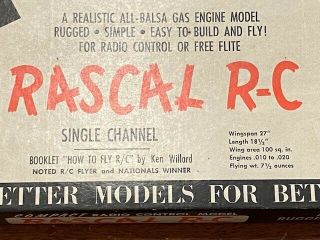 Vintage Top Flight Rascal RC Model Airplane Kit 2