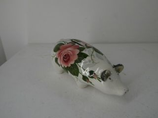 Vintage Rare Wemyss Plichta? Hand Painted Pottery Pig Money Box Rose Design A5