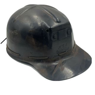 Vintage Msa Comfo Cap Fiber Hard Hat Coal Miner Size 6 7/8 Low Vein Tiger Stripe