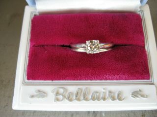 Vintage 14k White Gold Engagement & Bridal/wedding Ring Set Size 8