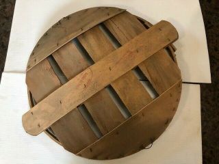 Vintage Slat Wood Bushel Basket Lid Apple Basket Lid Primitive Country Crafts