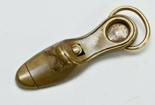 Late 19th C Cigar Cutter In Ladies Shoe Form Spring Loaded Antique