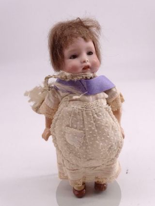 Antique German Bisque Doll Composition Miniature Doll 7 " Tall 7407/76 Vintage