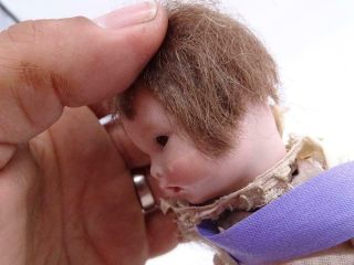 Antique German Bisque Doll Composition Miniature Doll 7 