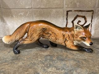 Rare Large Vintage Goebel 11” Red Fox 014 Porcelain Figurine