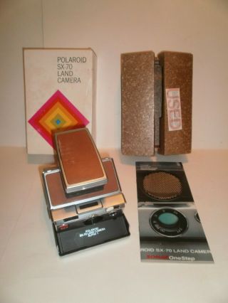 Vintage Polaroid Sx - 70 Land Camera Alpha 1 - W/box And Brochure - 1977