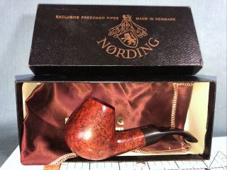 Nording I 3 Freehand Estate Pipe Hand Made In Denmark Very Good W/ Box & Sock