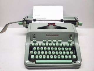 Vintage Hermes 3000 Portable Typewriter Seafoam 1967 Made In Switzerland