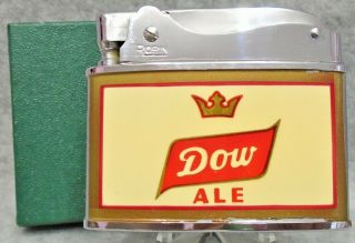 Vintage Dow Ale Kings Beer Flat Advertising Lighter Xxxxrare Nmib Lqqk