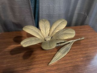 Vintage Brass Lotus Flower Ashtray Removable Petals