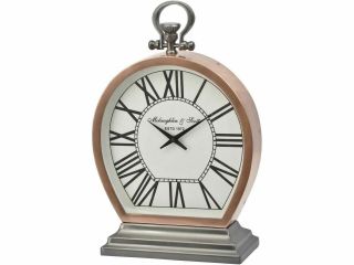 Libra Charleston Cooper Small Round Mantel Clock Stretched Roman Numerals 47cm