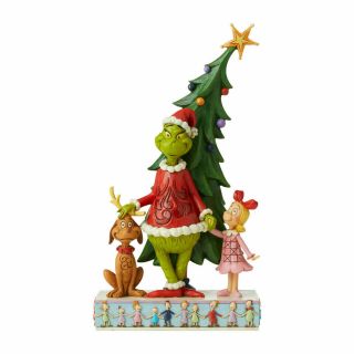 Jim Shore Grinch,  Max And Cindy Lou By Tree Decorating Figurine 6006567 2020