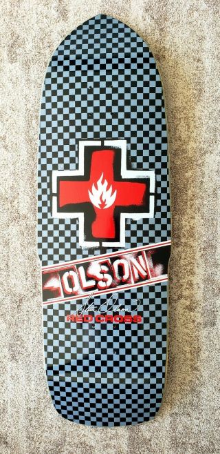 Rare Steve Olson Skateboard Deck Black Label Red Cross Red Kross Vintage