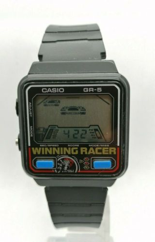 Rare Vintage Casio Game Watch Model Gr - 5 Winning Racer