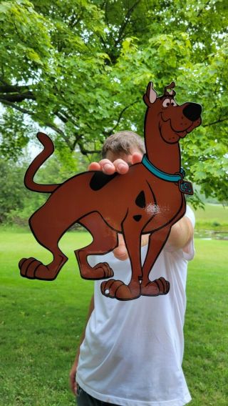 Vintage Old Scooby Doo Dog Cartoon Character Heavy Metal Porcelain Sign