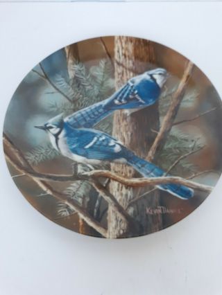 1985 Knowles Limited Edition Plate The Blue Jay Birds By Kevin Daniel