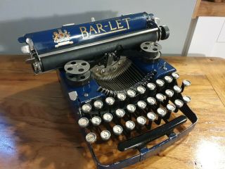 Rare Vintage 1932 " Bar - Let  Model No.  1 " Portable Typewriter With Case