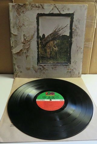 Led Zeppelin Iv Zoso Album 1971 Atlantic Sd 7208 Lp Sterling Porky Pecko - Vg/g