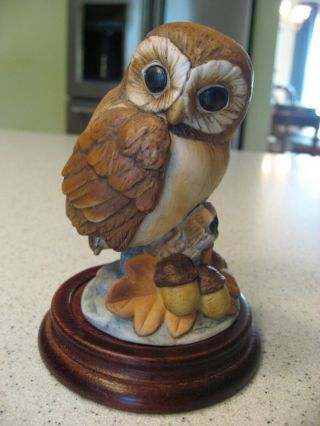 Vintage Figurine Andrea By Sadek Porcelain Owl Figurine Japan 6350 W/stand