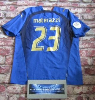 Italy Italia World Cup 2006 Materazzi Football Shirt Jersey Vintage Large Mens