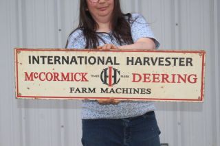 Vintage Ih International Harvester Mccormick Deering Tractor Farm 31 " Metal Sign