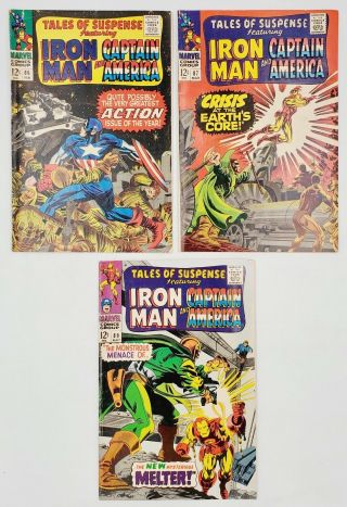 3) 1967 Marvel Comics Tales Of Suspense 86,  87,  89 Red Skull Mandarin Vg - Vg/fn